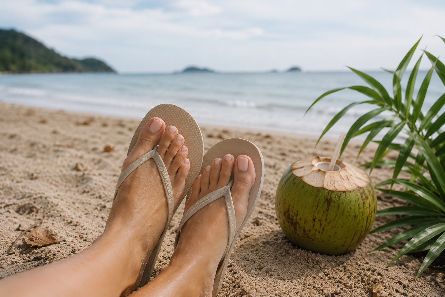 Healthy feet at the beach